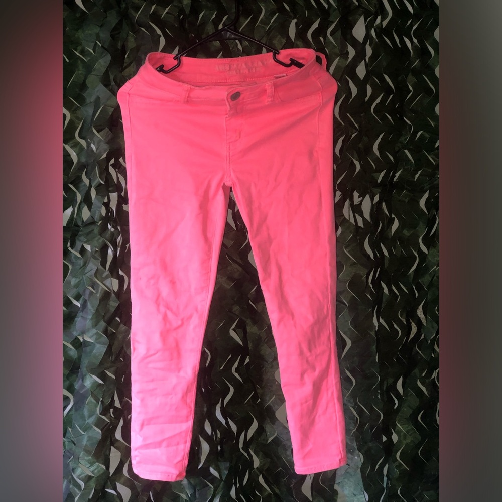Abercrombie & Fitch Pink High Rise Cropped Jeggings
